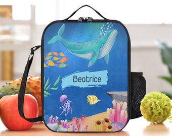 Personalized lunch bag| Back to school gift | custom lunch bag | lunch tote |  Ocean Elements Lunch Bag | gift for boys