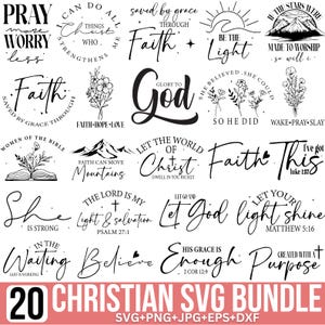 Christliches SVG-Bundle, Bibel-Vers-Svg, Religiöses svg, Glaube-Svg, Gesegnetes-Svg, Schrift-Svg, Christian Png, Schnittdateien für Cricut, Silhouette