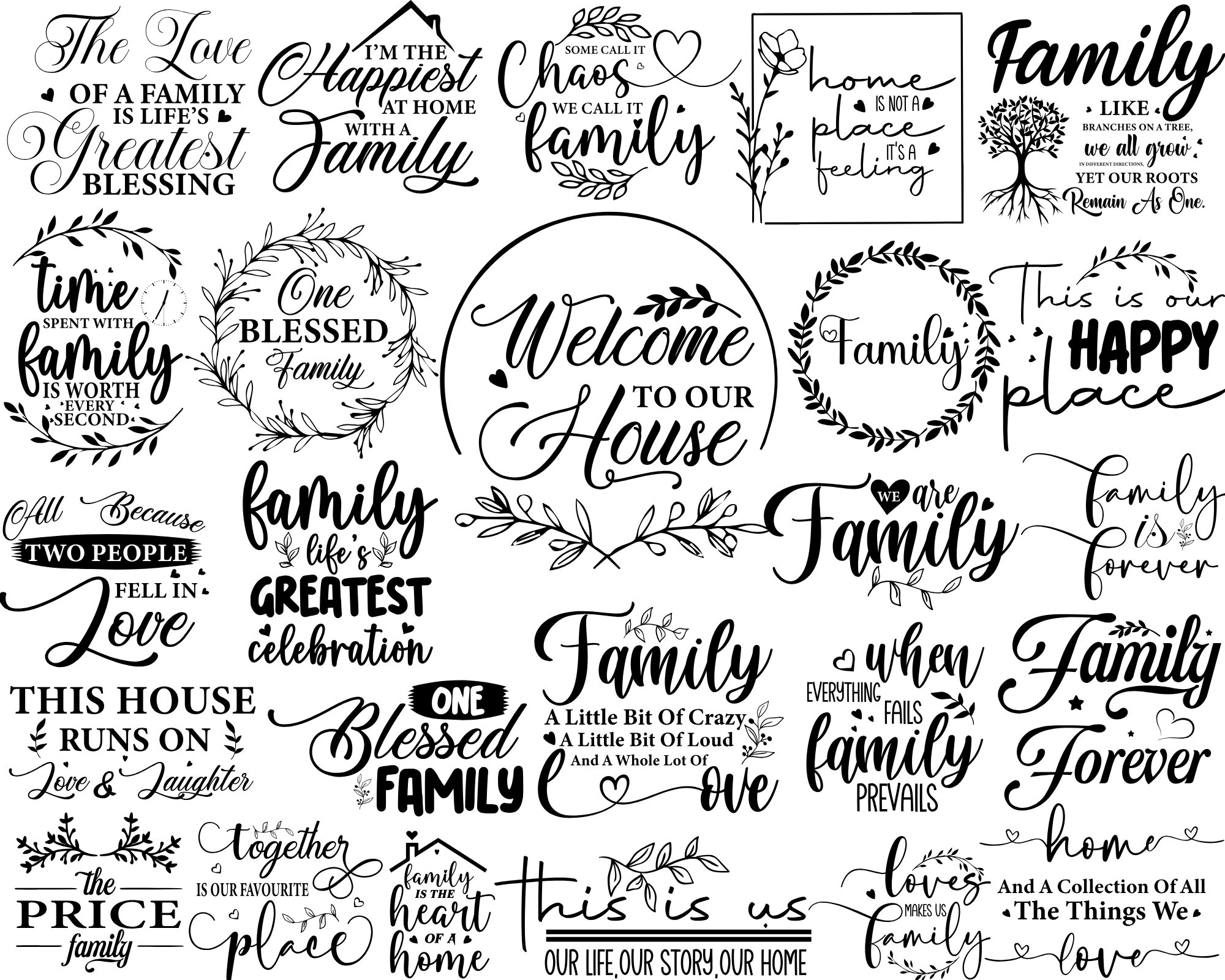 Family Quotes SVG Bundle: Home Decor, Farmhouse Sign (digital Files) - Etsy