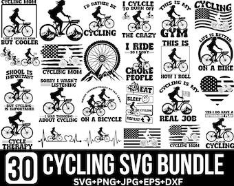 Mom Cycling SVG Bundle: Road & Mountain Bike Designs (Digital Download)