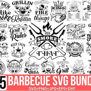 Barbecue Svg-bundel, BBQ-citaten, grillen Svg, Chill Svg, BBQ Svg, Dad's Bar and Grill Svg, Bbq Master, BBQ Png, bestand voor Cricut, silhouet
