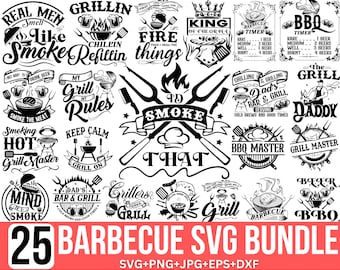 Barbecue Svg Bundle, BBQ Svg, Apron Graphics, Grilling Svg, Dad's Bar and Grill Svg, Bbq Quotes, BBQ Master, Grilling Quotes, for Cricut,