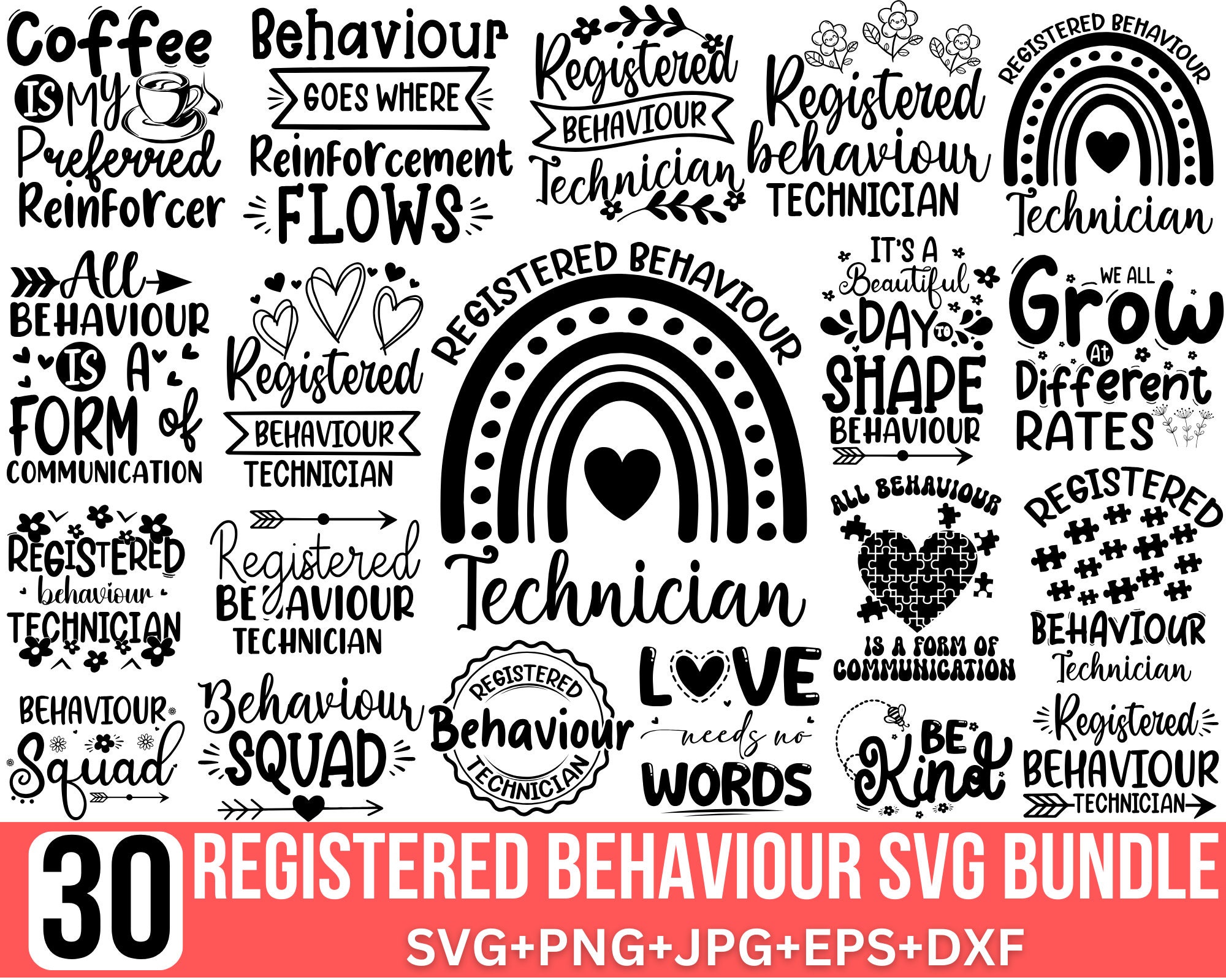 Registered Behavior Technician Svg Bundle, Behavior Tech Svg, Therapist Svg, Technical Svg, RBT Svg, Child Psychologist Mom, Cut for Cricut