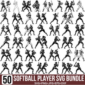 Softbal speler Svg bundel, softbal Svg, softbal moeder Svg, softbalshirt Svg, honkbal Svg, sport Svg, softbal voor Cricut, silhouet