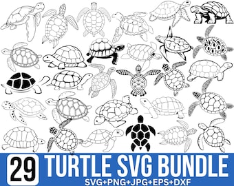 Turtle SVG Bundle: Sea Turtle Outline, Ocean Designs (Digital Download)