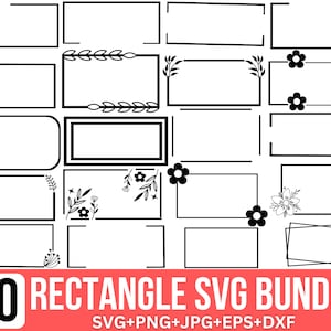 Rechteckiger Rahmen für Cricut, Etikett Rahmen für Cricut, Schnörkel für Cricut, Ornamente für Cricut und Rahmen