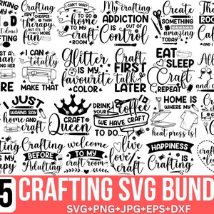 Crafting Svg Bundle, Crafting Quotes Svg, Craft Room Svg, Funny Crafting Svg, Crafting Sign Svg, Crafting Shirt Svg, For Cricut, Silhouette