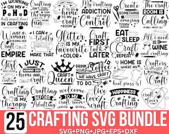 Crafting Quotes SVG Bundle: Funny Craft Room Designs, Crafting Quotes, Craft Room Svg, Funny Crafting Svg, Crafting Sign Svg, Cut For Cricut
