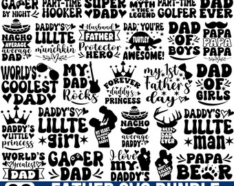 Father's Day SVG Bundle: Dad Quotes, Decals for Cricut