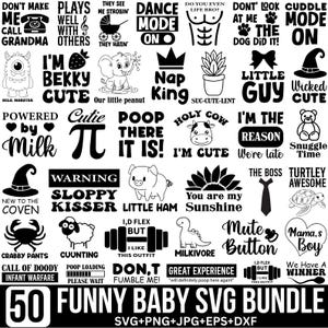 Cute Baby Svg Bundle, Baby Shower Svg, Baby Saying Svg, Baby Quotes, Baby Boy Girl Svg, Newborn Svg, Funny Baby Svg, for Cricut, Silhouette
