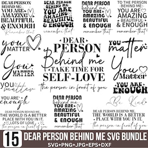 Cara persona dietro di me Svg Bundle, Persona dietro di me Svg, Alla persona dietro, Self Care Svg, gentilezza SVG, File di taglio per Cricut, Silhouette