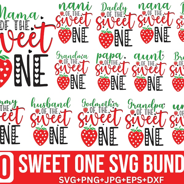 Sweet One Svg Bundle, Sweet One svg, Family Matching SVG, Family svg, 1st Birthday Svg, Bestie Svg, Cut files for Cricut, Silhouette