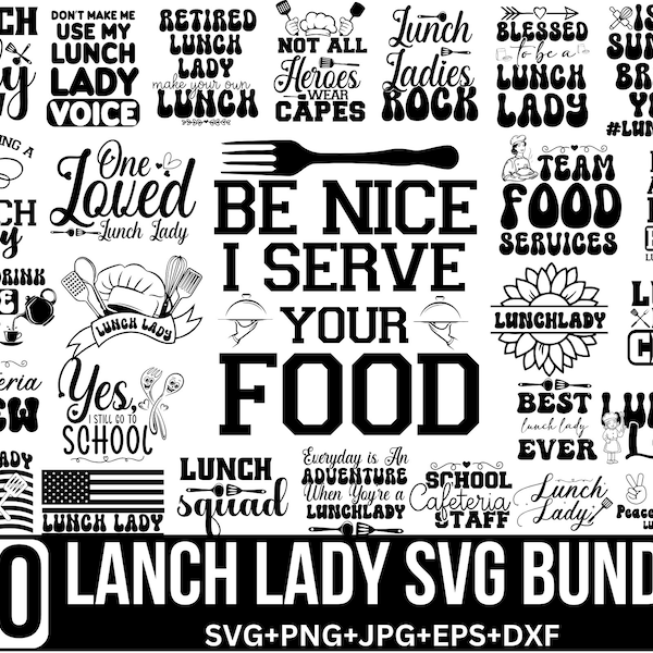 Lunch lady svg Bundle, Lunch Lady Gift, Lunch Lady Squad PNG, lunch lady shirt design, Lunch Lady Life, Cut file for Cricut, Silhouette