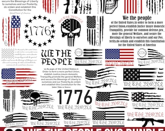We The People Svg Bundle, Constitution SVG, American Flag Svg, Constitution Flag svg, We The People Constitution Army SVG, file for Cricut