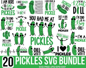 Pickles svg Bundle, Pickles lover svg, I'm Kind of a Big Dill Svg, Funny Quotes svg, pickles clipart, pickle, Cut file,  Silhouette