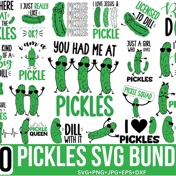 Pickles svg Bundle, Pickles lover svg, I'm Kind of a Big Dill Svg, Funny Quotes svg, pickles clipart, pickle, Cut file,  Silhouette