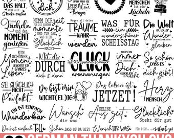 Thank you plotter Svg Bundle, Best Friends Svg, German Quotes, German sayings Svg, Friendship Design, Friends Png, For Cricut, Silhouette