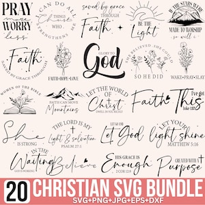 Pakiet chrześcijańskich plików SVG: chrześcijański plik SVG, religijny plik SVG, werset biblijny plik SVG, plik SVG wiary, plik SVG Pisma Świętego, plik SVG Boga, werset biblijny plik SVG, dla (plików cyfrowych)