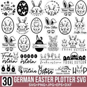 Deutsches Ostern Plotter-Svg-Bundle, Ostern-Svg, Frühlings-Svg, Ostern-Ostern-Svg, Deutscher Spruch, Deutsche Sprüche Lustig, Schnitt Für Cricut, Silhouette