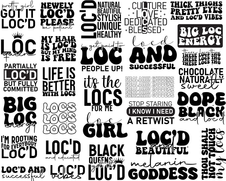 Locs SVG Bundle: Locs and Energy Svg, Black Girl Svg, Loc Queen Svg ...
