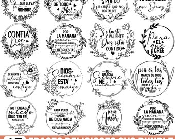 Religious Phrases SVG Bundle: Christian Bible Quotes, Frases Biblicas Svg, Frases Cristianas Svg, Dios Es Amor Svg, Religious Svg for Cricut