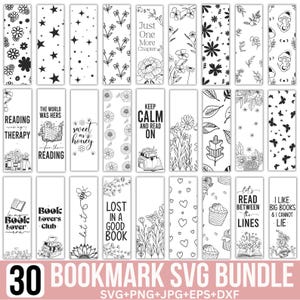 Bladwijzer Svg-bundel, bloemen bladwijzerontwerp, lezing Svg, retro boek svg, bladwijzer citaat Svg, bladwijzers voor kinderen, knippen voor Cricut, silhouet