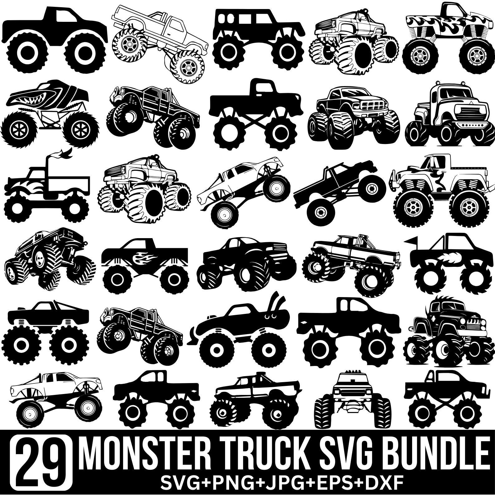 Monster Truck Svg Bundle, Truck Png, Off Road Svg, Car Svg, Big Truck Svg, Monster Truck Shirt, Racing Car, Monster Truck Clipart For Cricut