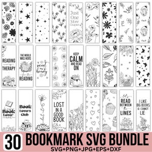 Bookmark SVG PNG Bundle, Funny Reading Quotes, Funny Bookmark Svg, Retro Book Svg,  Inspirational Bookmark, Reading Svg, Books For Cricut