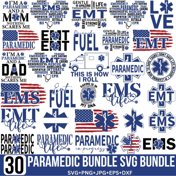 Paramedic SVG Bundle: EMT Svg, EMS Life Svg, Ambulance Emblem, Medical Care Services Svg, Paramedic Quotes, Star of life Svg, For Cricut