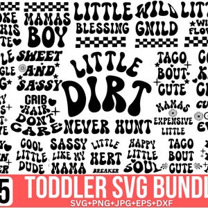Toddler Svg Png Bundle, Funny Toddler Svg, Baby Sayings Svg, Tiny Biss Svg, Trendy Svg, Hippie svg, Toddler shirt Svg For Cricut, Silhouette