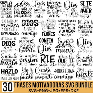 Pacote Svg de Provérbios Espanhóis, Frases Religiosas Svg, Citações Positivas Svg, Frases Motivadoras Svg, Frases Cristianas Svg, Cricut, Silhueta