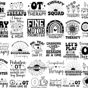 Occupational Therapist SVG Bundle, Medical Svg, OT Life Svg, Therapy ...