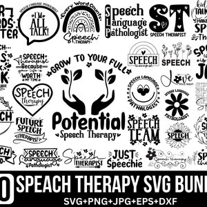 Logopedist SVG bundel, patholoog SLP SVG, logopedist png, logopedie citaten, regenboog bloemen, gesneden bestand Cricut, silhouet