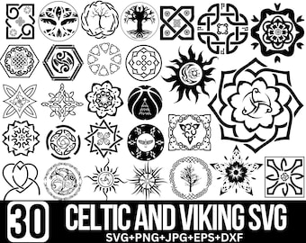 Celtic & Viking SVG PNG Bundle: Nordic Design Graphics, Celtic Kont Svg, Celtic Tree Of Life, Celtic Decor svg, Nordic Svg, Cut For Cricut