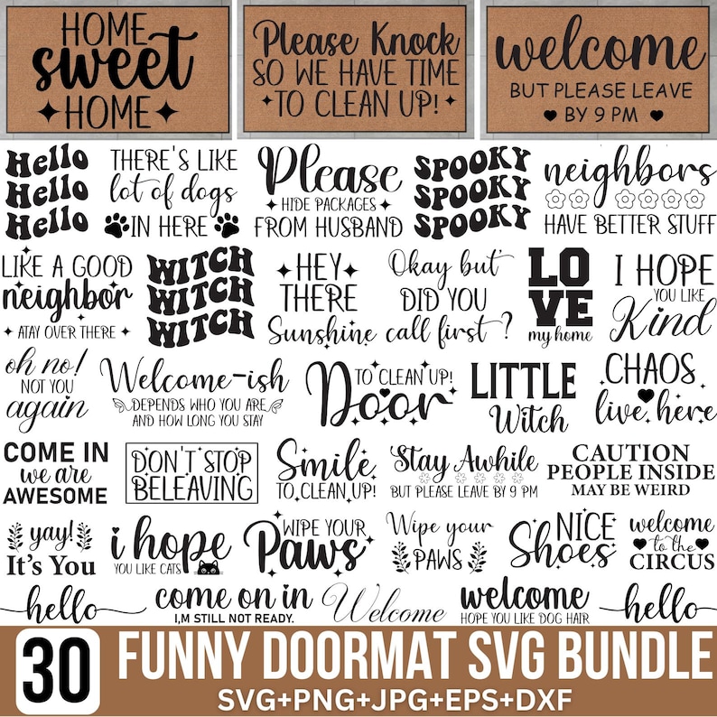 Funny Doormat Svg Png Bundle, Doormat Svg, Welcome Sign Svg, Mat Quotes ...
