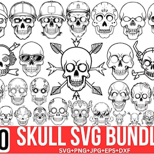 Skull Svg Bundle, Skull Png, Sugar skulls svg, Punisher skull svg, Skull Head Svg, skull vector, Instant Download. Files for Cricut