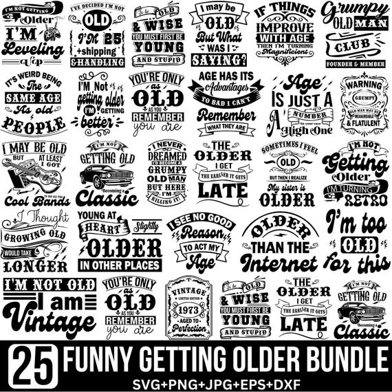 Funny Grumpy Old Man SVG Bundle: Sarcastic Vintage Quotes, Grumpy old man Svg, Birthday Svg, Sarcastic Quotes, For Cricut, (Digital Files)