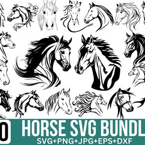 Pferd SVG, süßes Pferd svg, Pferdekopf svg, Pferdekopf svg, Pferdekopf svg, Cut Files für Cricut, Silhouette