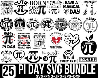 Pi Day Svg Bundle, Happy Pi Day Svg, Pi Day Shirt, Math Svg, Math student svg, Math Symbols Svg, Cut file for Cricut, Silhouette