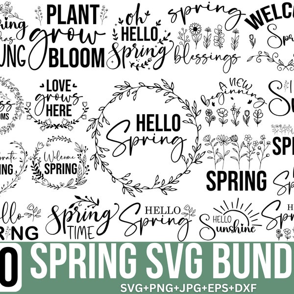 Spring svg bundle, Welcome Spring Svg, Easter Bunny svg, Hello Spring Svg, Spring Svg Quotes, Spring Shirt SVG, Silhouette, Cut file for