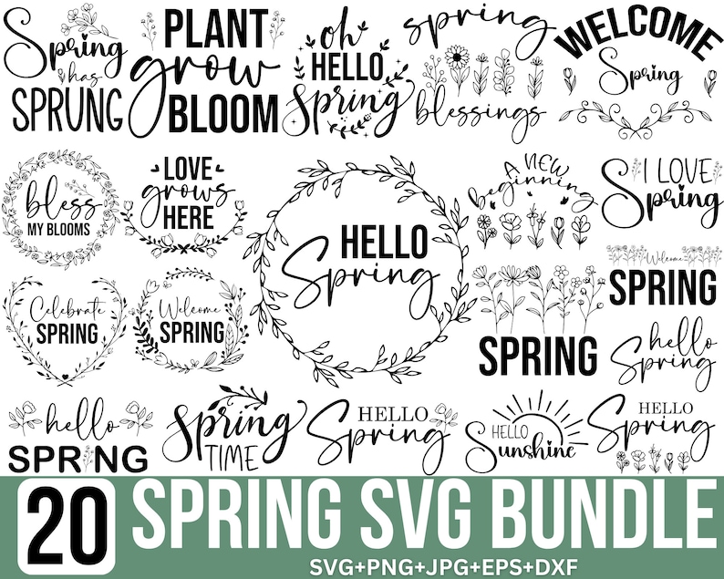 Spring Where R U Spring Quotes SVG Bundle: Floral Designs (digital Download) - Etsy