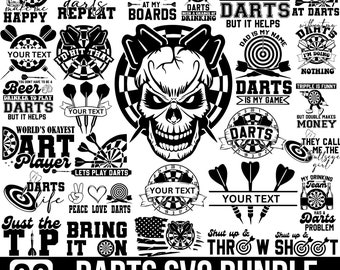 Darts SVG Bundle: Dart Quotes Svg, Funny Dart Svg, Dart Player Svg, Funny Dart Shirt, Dart Shirt Svg, Dart Board Svg, For Cricut, Silhouette
