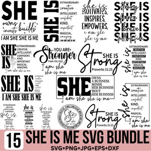 Sie ist ich SVG Bundle, Frau Affirmation SVG, Frauen Empowerment svg, starke Frau svg, Positive Zitate, für Cricut, Silhouette