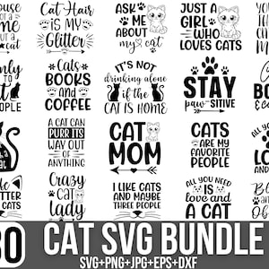 猫のSVGバンドル、猫の名言SVG、毛皮のお母さんSVG、猫の頭SVG、猫好きSVG、猫の格言SVG、ペットSVG、猫のお母さんSVG、カットファイルCricut、シルエット