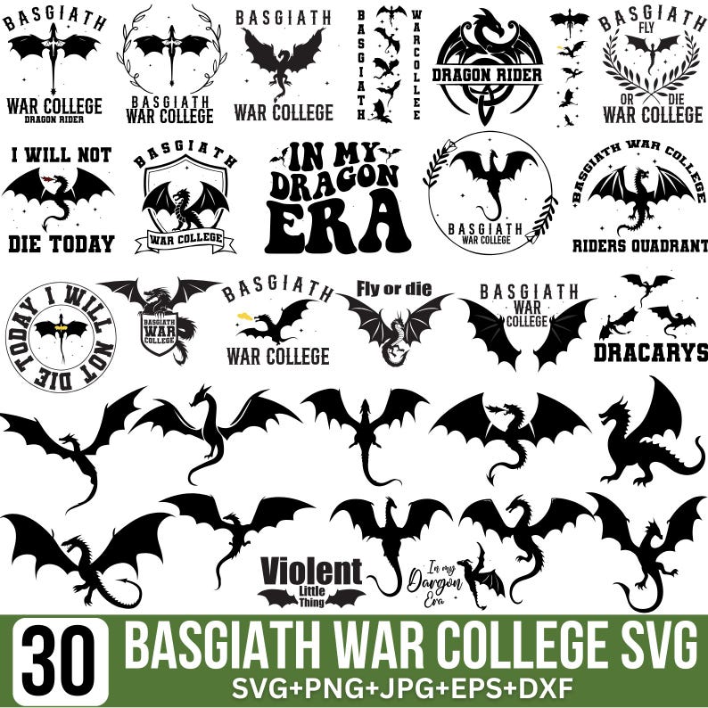 Basgiath War College Dragon SVG Bundle: Iron Flame, Onyx Storm, Dragon ...