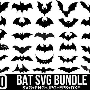 Pakiet Bat SVG, Halloween Bat SVG, Uroczy Bat SVG, Halloween Night Bat SVG, Halloween SVG, Bat Wings SVG, Sylwetka Bata, Pliki Cut dla Cricut