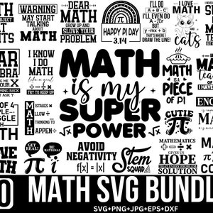 Wiskunde Svg-bundel, wiskundige gezegden, pi svg, moeder vader liefde grenzeloos, wiskundeleraar svg, wiskunde student Svg, gesneden bestand voor Cricut, silhouet