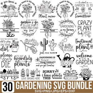 Pacchetto SVG di giardinaggio, detti tedeschi sul giardino in formato SVG, amante delle piante in formato SVG, tedesco in formato SVG, giardino in formato SVG, pianta d'appartamento in formato SVG, fiore in formato SVG, per Cricut e Silhouette
