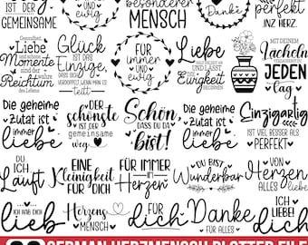 German Herzensmensch Svg Bundle, Best Friends Svg, Danke Svg, Plotterdatei Svg, German Svg, Lieblingsmensch Svg, Heart Svg, Files for Cricut