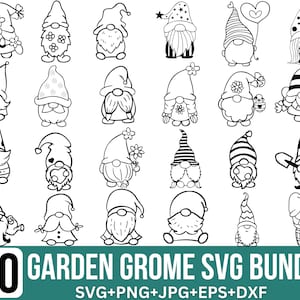 Gartenzwerg-Svg-Bundle, Gnom Png, frohe Weihnachten zwar, niedlicher Garten-Svg, Blumenzwerg-Svg, Gnom-Clipart, Schnittdateien für Cricut, Silhouette